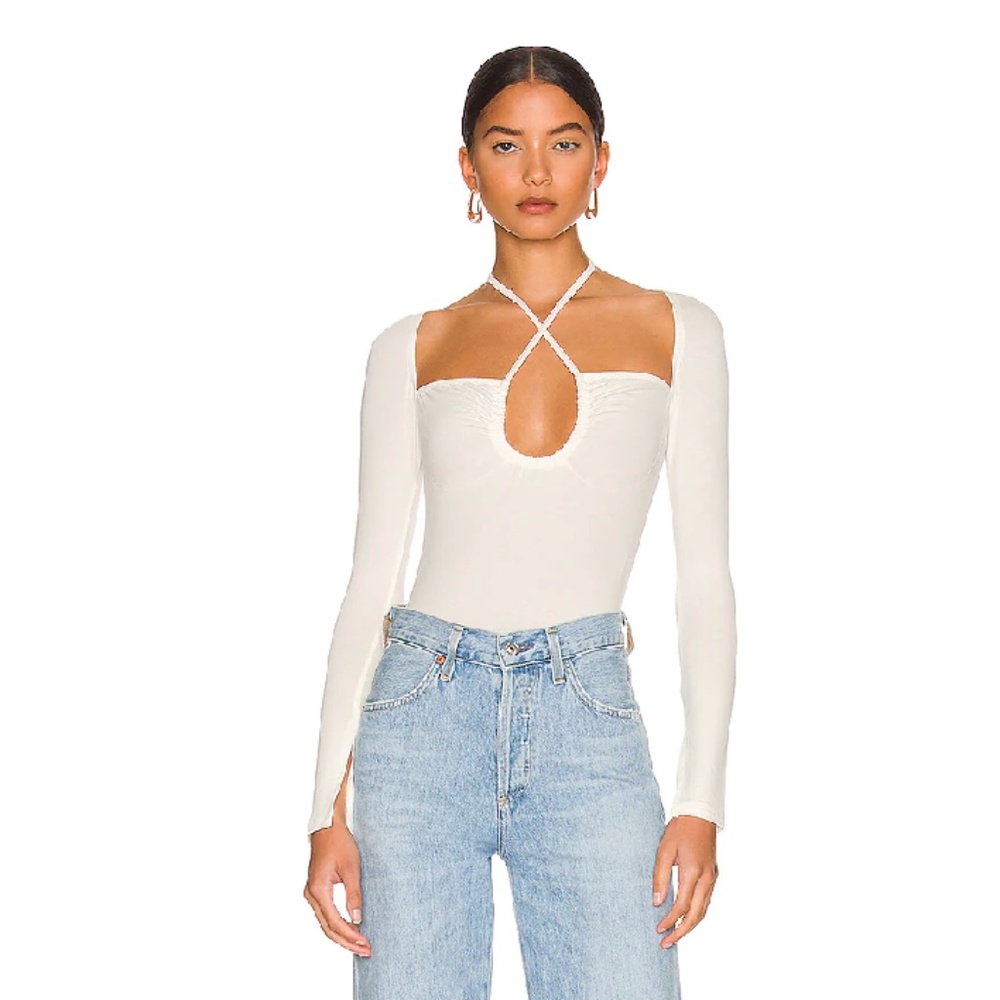 NWT Superdown Storme Long Sleeve Bodysuit White XS